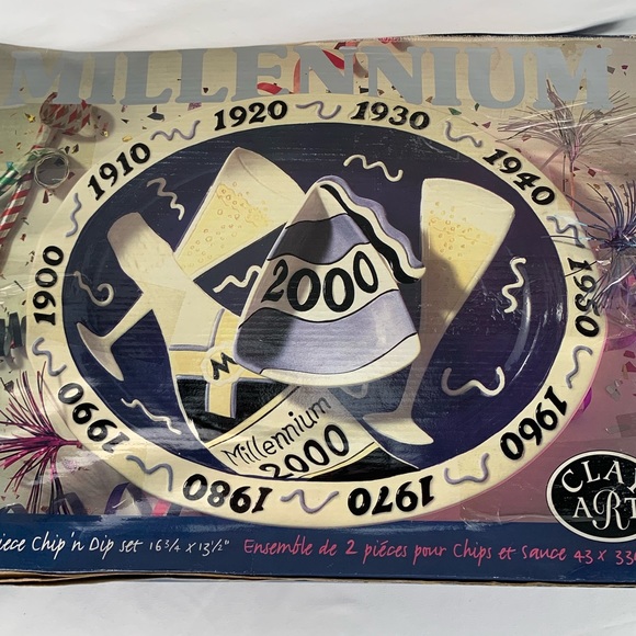 Clearance💥 New Vintage 2 pc Millennium Chip & Dip Set N5 - Picture 1 of 5